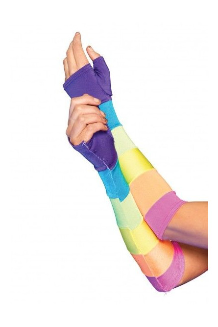 Разноцветные длинные перчатки