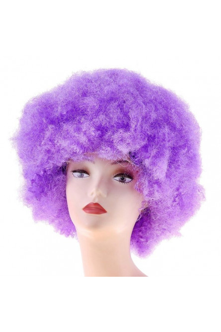 Светящийся диско парик фиолетовый