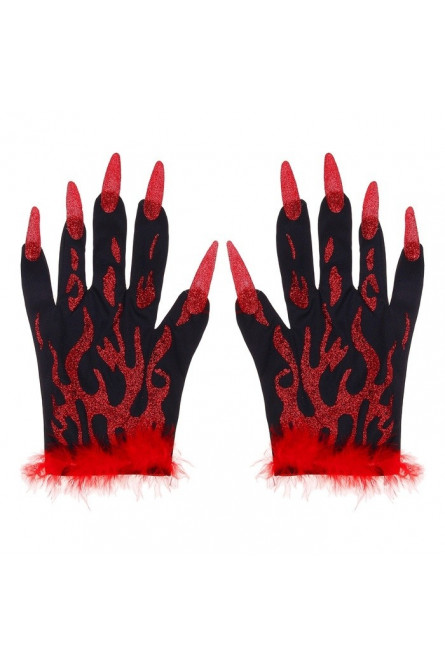 Дьявольские перчатки с красными когтями