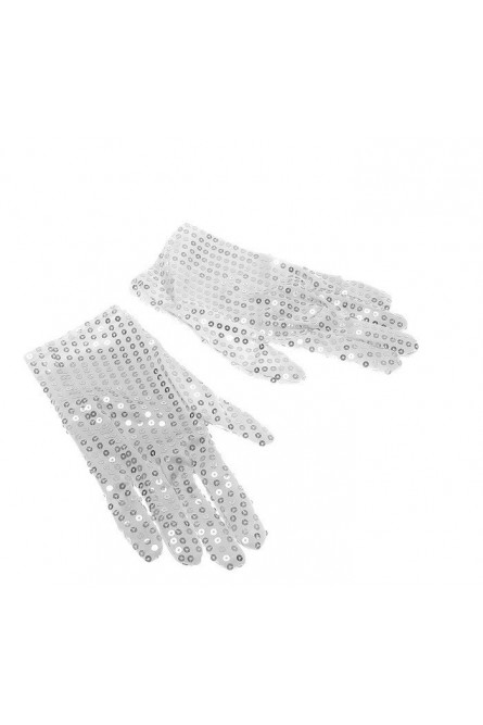 Белые блестящие перчатки