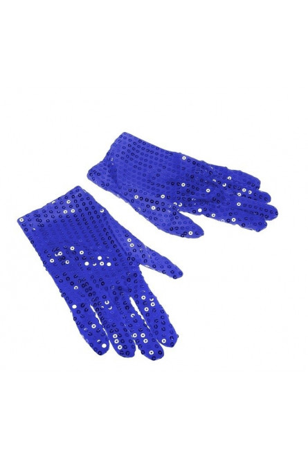 Синие блестящие перчатки