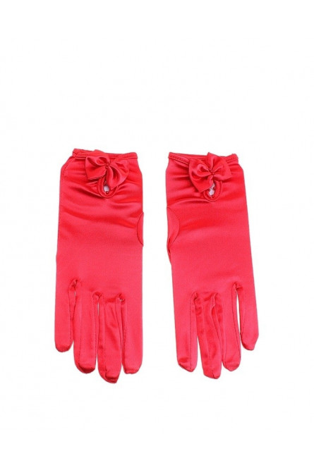 Красные перчатки с бантиком