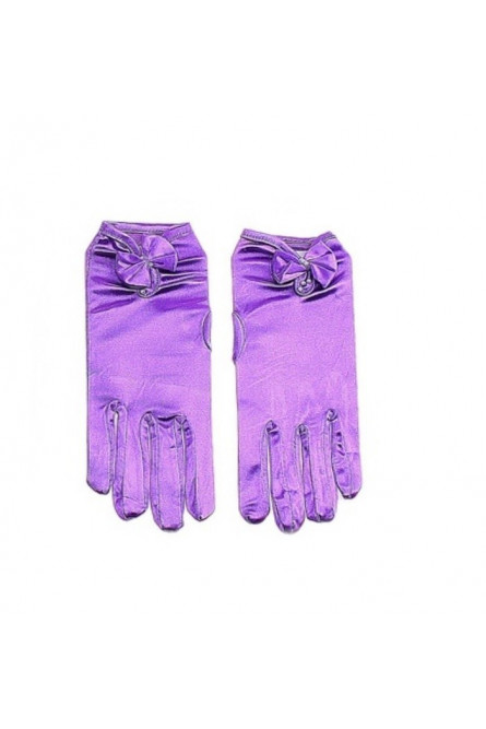 Фиолетовые перчатки с бантиком