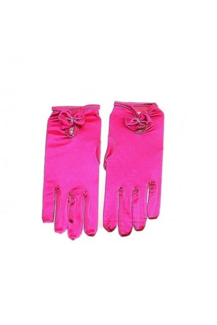 Розовые перчатки с бантиком