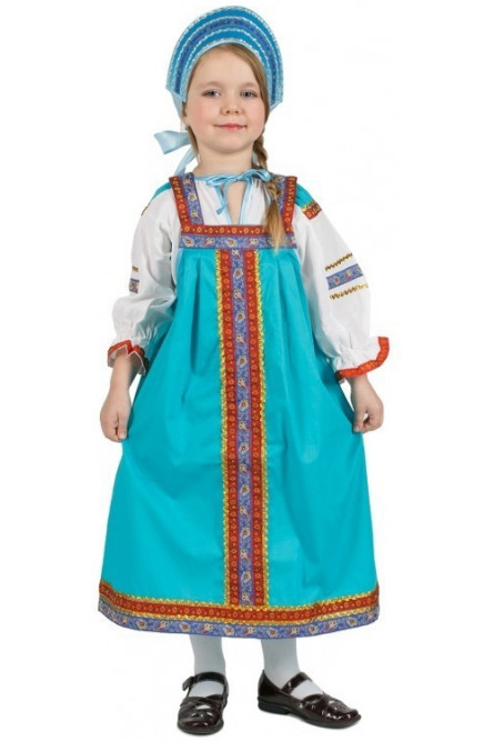 Детский костюм Дуняши бирюзовый