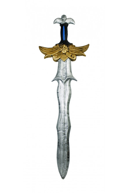 Фигурный меч с золотисто-синей рукояткой