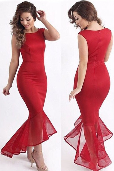 Красное платье-рыбка