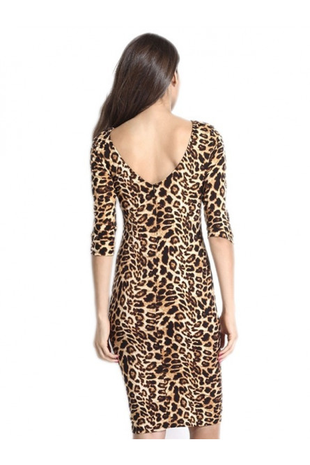Леопардовое платье миди