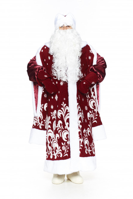 Бордовый костюм Деда Мороза