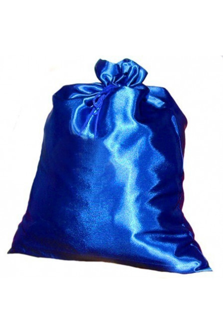 Синий сатиновый мешок Деда Мороза