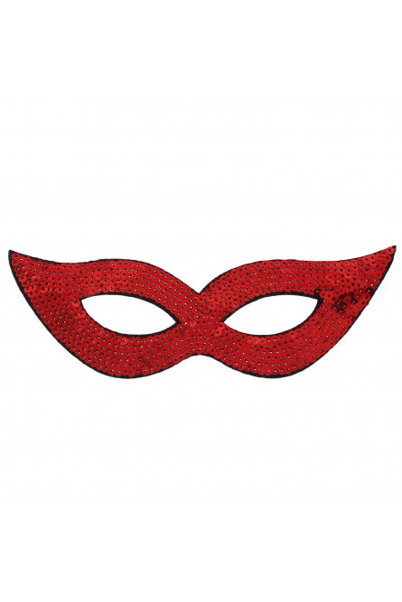 Красная маска на глаза с пайетками