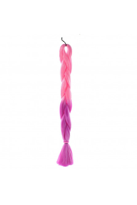Розово-фиолетовая коса на резинке