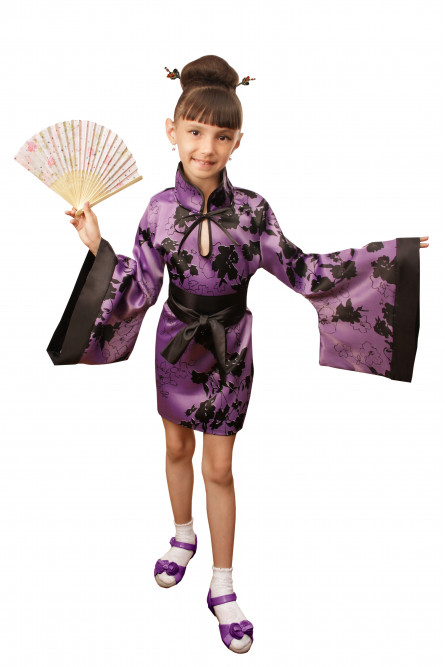 Лиловый костюм китаянки