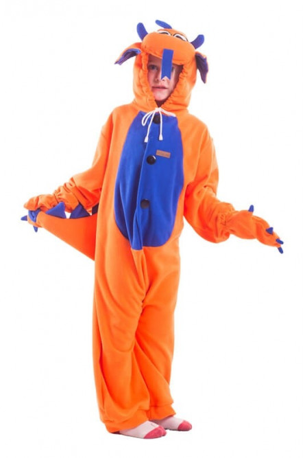 Детская пижама-кигуруми Оранжевый Дракон
