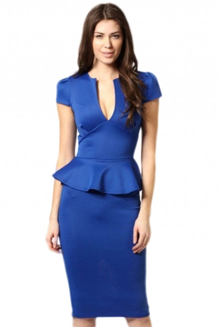 Синее элегантное платье