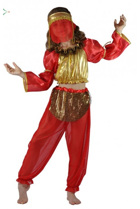 Красно-золотой костюм восточной танцовщицы