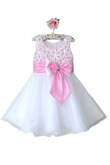 Бело-розовое платье