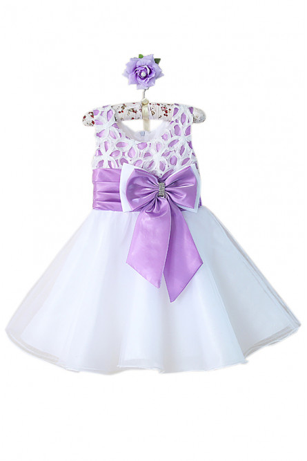 Бело-фиолетовое платье