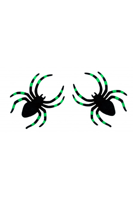 Два зелено черных паука