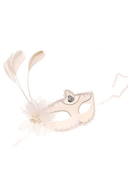 Белая маска с цветком