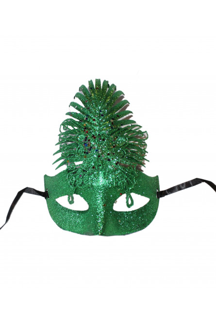 Зеленая блестящая маска