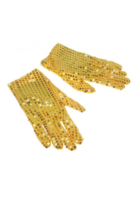 Желтые блестящие перчатки