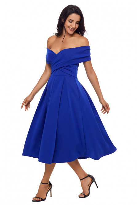Синее торжественное платье