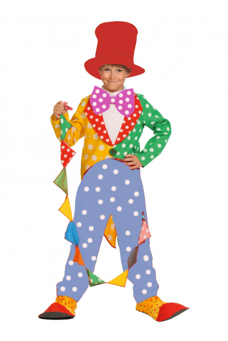 Детский костюм клоуна с красной шляпой