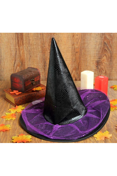 Черно-фиолетовая шляпа ведьмы