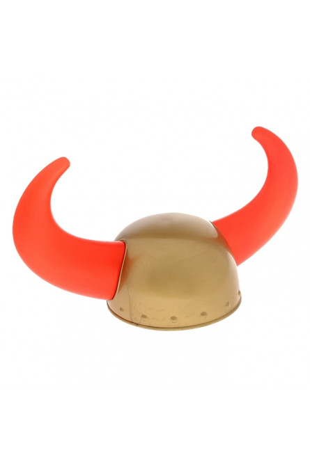 Шлем викинга с красными рогами
