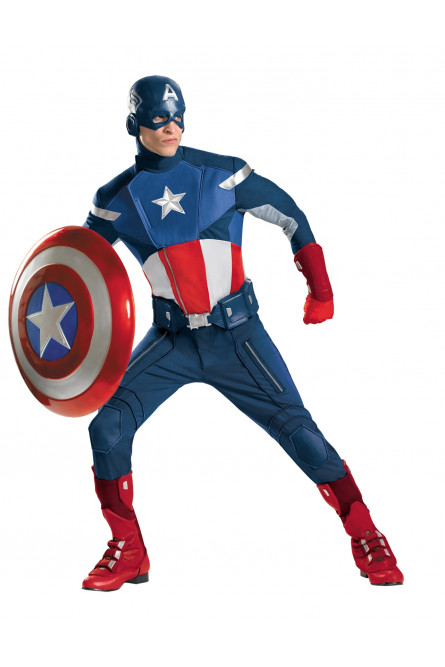 Взрослый костюм Капитана Америки Делюкс