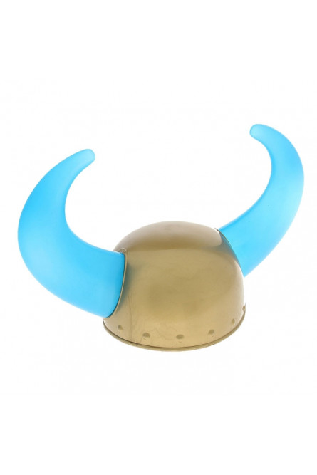 Шлем викинга с голубыми рогами