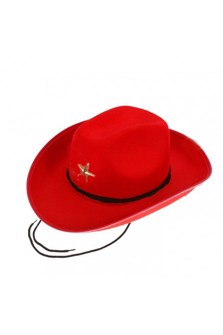 Красная шляпа шерифа со звездой