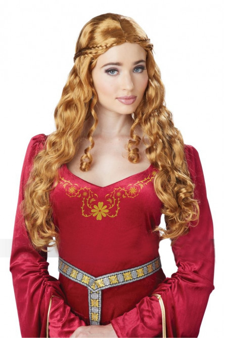 Светлый парик средневековой дамы