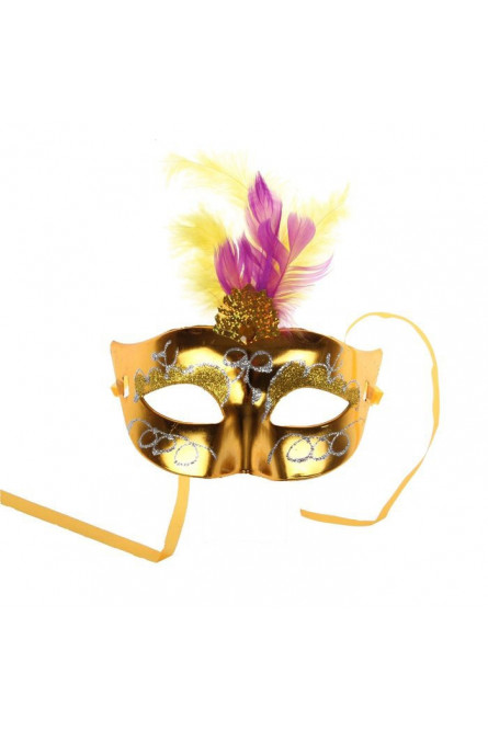 Карнавальная маска Причуда с перьями