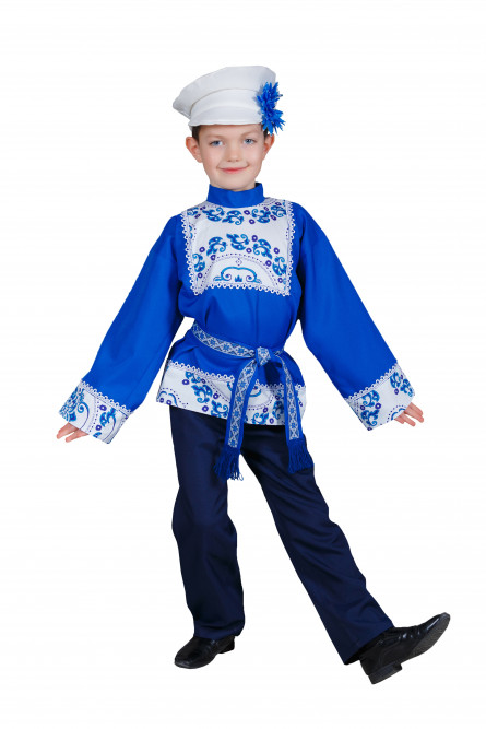 Детский народный костюм мальчика Гжель