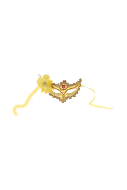 Карнавальная маска Царица желтая