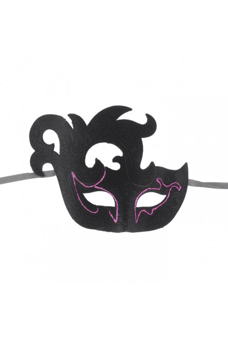 Карнавальная маска Узоры розовая