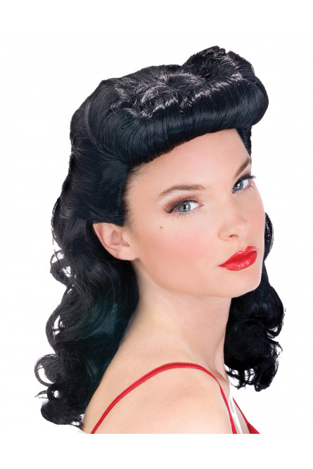 Черный ретро парик из 50-х