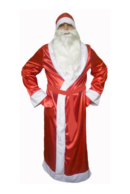 Взрослый костюм Деда Мороза атласный