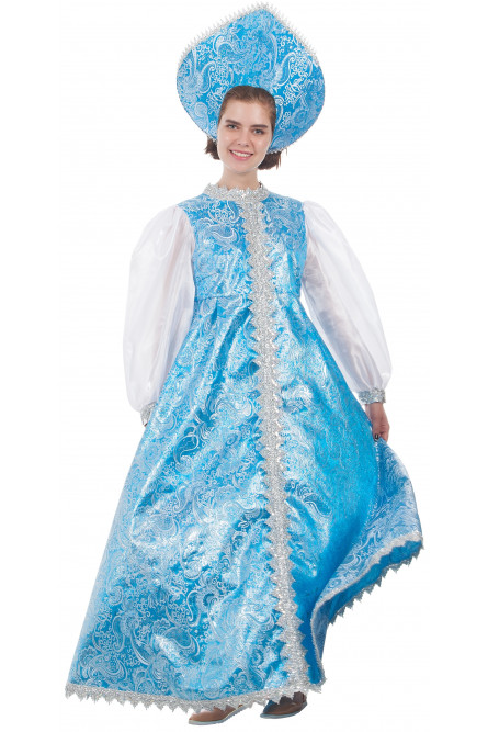Костюм Снегурочки в бирюзовом платье