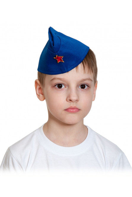 Детская синяя пилотка со звездой