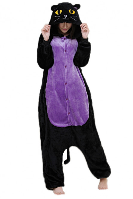 Кигуруми Черно-фиолетовая кошка