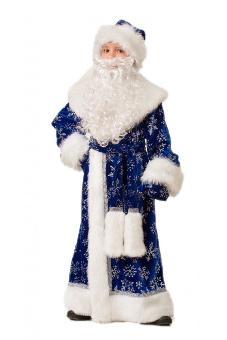 Детский костюм Деда Мороза темно-синий