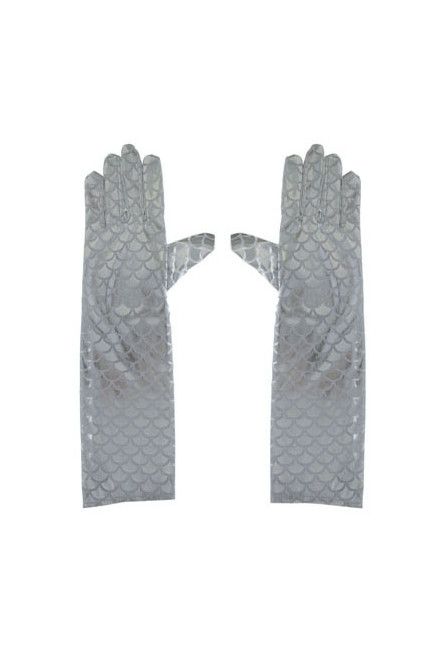 Серебряные перчатки с чешуей
