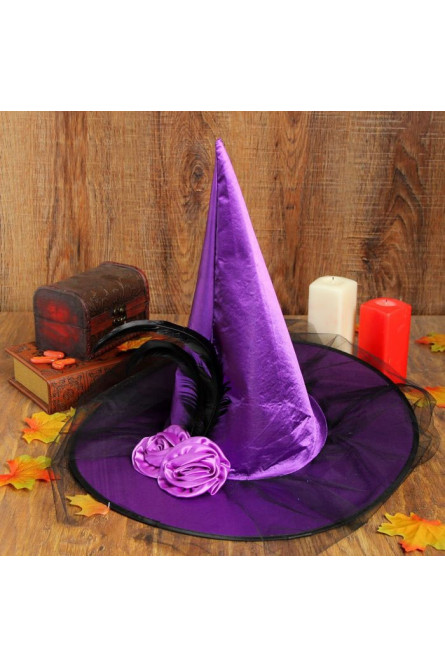 Взрослая фиолетовая шляпа ведьмы