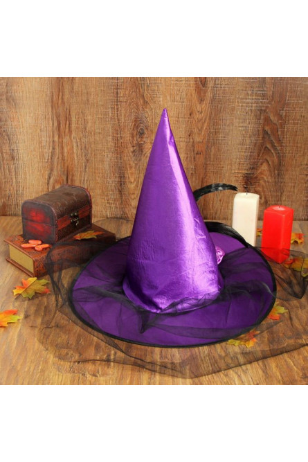 Взрослая фиолетовая шляпа ведьмы