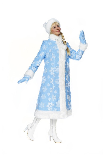 Взрослый голубой костюм Снегурочки
