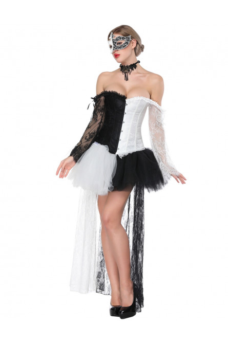 Карнавальный костюм черно-белый Домино