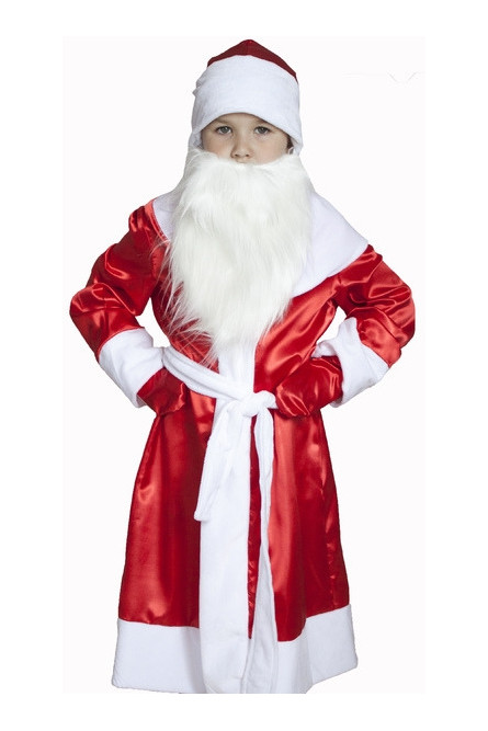 Атласный детский костюм Деда Мороза